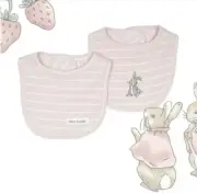 Peter Rabbit Bibs pack of 2 Pink NEW
