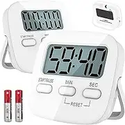 T Tersely 2 Pack Digital Kitchen Timer with AAA Battery Included, with Countdown,Loud Alarm,Auto-Off, Magnetic Back,Big Digits,Back Stand Function,Real Countdown Cooking Timer for Kids,Kitchen