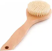 Veemoon Handle Exfoliating Bath Brush with Natural Bristles for and Skin Care for Dead Skin Removal and Circulation Wooden and Design