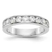1.02ct. CZ Solid Real 14K White Gold 11-2.9mm Stone Channel Wedding Band Ring
