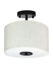 [Emitto] Led Ceiling Pendant Light 28cm in White Linen