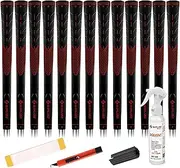SAPLIZE Classic Rubber Golf Grips 13 Pack, High Feedback, Non-Slip, 13 Grips with Full Solvent Kit, Available in Standard/Midsize, CC01 Series