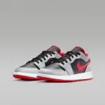 【NIKE 耐吉】運動鞋 女鞋 中大童 男鞋 AIR JORDAN 1 LOW GS 黑銀 紅勾 彈力 緩震 低筒 AJ 喬丹(553560060)