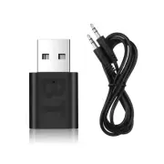 Bluetooth 5.0 USB Audio Adapter with 3.5mm AUX for PC and Car Stereo