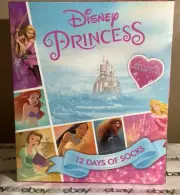 Disney Princess Girls 12 Days of Socks Size S Shoe 5.5-8.5 Advent Calendar NEW