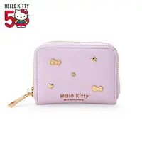 在飛比找樂天市場購物網優惠-小禮堂 Hello Kitty 皮質拉鍊票卡零錢包 (50週