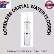 CORDLESS DENTAL WATER FLOSSER ELECTRIC TEETH CLEANER JET FLOSSER - WHITE - AUS