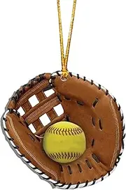 Softball Ornament - Unique 2D Acrylic Decoration for Christmas Tree,Sports Fan Softball Player Decoration, Christmas Tree Ornament for Window Wall