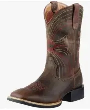 Ariat Men's Sport Wide Square Toe Boots 8.5D Distressed Brown 10010963