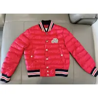 在飛比找蝦皮購物優惠-正品 MONCLER 紅色羽絨棒球外套 12Y 152公分