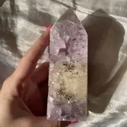 Natural Dream Amethyst Tower Druzy Agate Cluster Crystal Energy Reiki healing