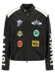 [Amiri] Amiri-Amiri Patch Racer Puffer Jackets Nero-Uomo 50IT