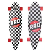 Rad Board Co Complete Pintail Mini Longboard Deck Checkers Black/White 9in
