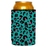 Teal Leopard Pattern Stubby Cooler - Standard