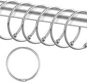 24 Pack Shower Curtain Rings,Rust Proof Shower Curtain Hooks for Bathroom,Circular Decorative Shower Curtain Rings and Hooks for Shower Rod,Metal Rings for Shower Curtain(Chrome)