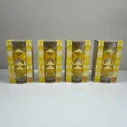 New Set Four (4) Yellow Hungry Jacks Aussie Summer Glasses 2024 Limited Edition