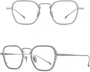 [HPIRME] Pure Titanium Glasses Frame Men Retro Vintage Square Eyeglasses Eyewear