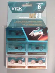 NEW TDK Microcassette Micro CassetteTapes MC60 6 Pack Blank Cassettes