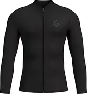 GoldFin Mens Wetsuit Top, 3mm Wetsuits Men Neoprene Jacket Long Sleeve Wet Suits for Water Sports Diving Surfing Kayaking Swimming