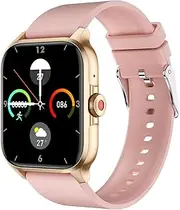 Smart Watch for Men Women, 1.85 Inch Smartwatch with Customizable Watch Face, IP68 Water Resistant Fitness Tracker (Pink)