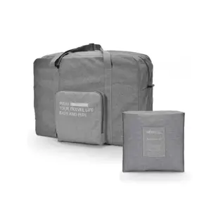 【WIDE VIEW】折疊式行李箱拉桿旅行袋(可套行李箱拉桿 折疊包 折疊旅行包 旅行收納 折疊收納 大容量包/HD-L612) 灰色