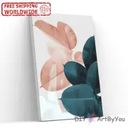 Paint By Numbers Kit Leaves Nature Abstract Painting Framed Wall Beginner Canvas