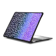 MacBook Air 13-inch (M1 / Intel) Impact Case CHEEKY CHEETAH BLACK PURPLE MACBOOK, LEOPARD PRINT COLORFUL ANIMAL PATTERN OMBRE By Ebi Emporium