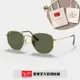 【RayBan 雷朋】六角形金屬太陽眼鏡(RB3548N-001 54mm)