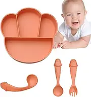 Tableware Set for Kids | Food Compartments Dinnerware Set - Non-Slip Design Kitchen Cutlery Supplies for Kids Girls and Boys Pluvo