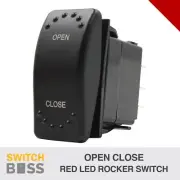 Open/Close Momentary LASER ETCHED Rocker Switch - RED LED 12v 24v Toggle