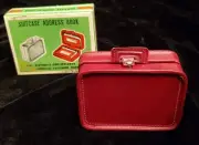 Vintage RED Suitcase Address Book Carnival Prize Japan w/Orig. Box NEW OLD STOCK