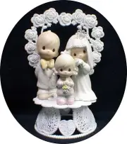 Wedding Cake Topper Precious figures Bride Groom Moments Family Daughter child