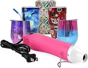 Bubble Remover Tool for Making Epoxy Glitter Cup Turner, Portable Heat Gun with Stand for DIY Acrylic Resin Cuptisserie Cups Tumblers Supplies to Remove Air Bubbles (Pink)
