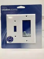 Creative Accents Toggle and Rocker Combo Wall Plate - White Steel 9WS126