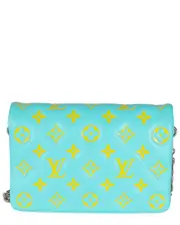 Louis Vuitton Green, Yellow Lambskin Pochette Coussin (Authentic Pre-Loved)