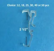 12 - 50 Pcs 2 1/2 Inch CLEAR Valance Clips For Faux & Wood Window Blinds 2.5"