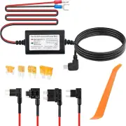 Type C Dash Cam Hardwire Kit with 4 Car Fuse Tap & 4 5A Blade Fuse,24H Monitorin