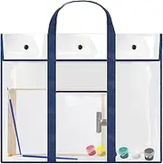 Poster Storage Bag - Art portfoliio | Bulletin Board Storage | PVC Organizer with Transparent Design, Portable Handle & Pocket for Easy Artwork and Classroom Organization
