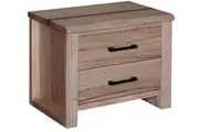 MD Vichy Solid Timber Bedside Table with 2 Drawers