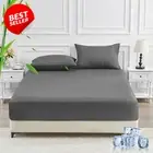 Bamboo Cooling King Single Fitted Sheet, 2000TC,Soft,Breathable,Deep Pocket,Grey