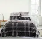 New Logan & Mason Charlie Slate Super King Quilt Cover Set Fully Reversible