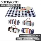 Picnic Blanket Extra Large Soft Rug Waterproof Mat Outdoor Camping Faux Linen