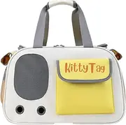 Pet Carrier Bag Puppy Small Dog Cat Carrier Bag Waterproof Premium PU Leather Tote Bag for Outdoor Travel Walking Hiking Shopping (Yellow)