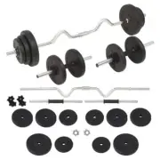 Barbell Dumbbell Set 30 kg Weight Training Bench Press Home Gym Fitness Exercise