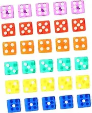 ERINGOGO 40pcs Transparent Dices for Board Games Fun Dice Game Props for Parties Bars Unique Acrylic Dice with Dots for Easy Reading for Family Gatherings
