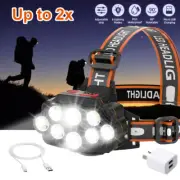 USB Rechargeable Head Light 8 LED Headlight Head Lamp Waterproof Torch
