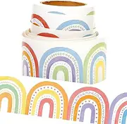 Youngever 52.5 ft Bulletin Board Borders for Classroom Decoration, Rainbow Design