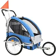 Child Bike Trailer, Bicycle Trailer, Safe Practical Water Resistant Adjustable Trailer 2 in 1 Child Lightweight Construction Bike Trailer for Garden