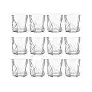 Bormioli Rocco Cassiopea Geometric Whisky Tumbler Glasses Set - 320ml - Pack Of 12
