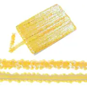 1-Pack Elastic Sequins Trim, 16 Yards 0.8 Inch 2 Row for Crafts [Yellow]